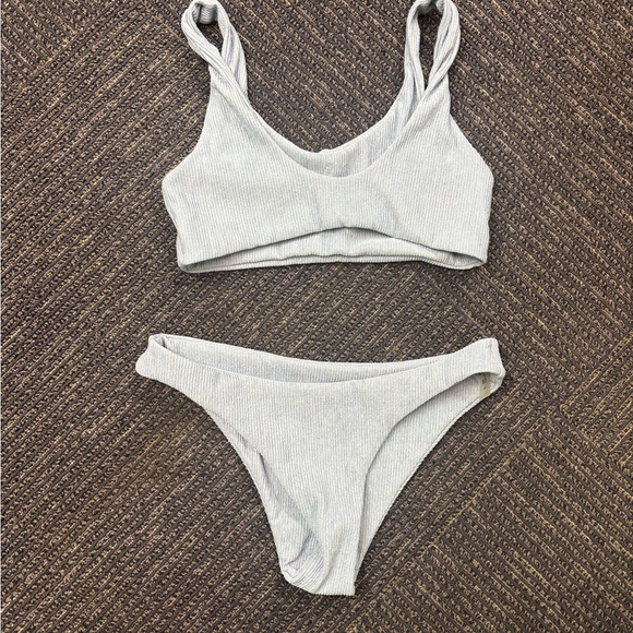 Light Blue Ribbed Bikini Set - Picture 3 of 3